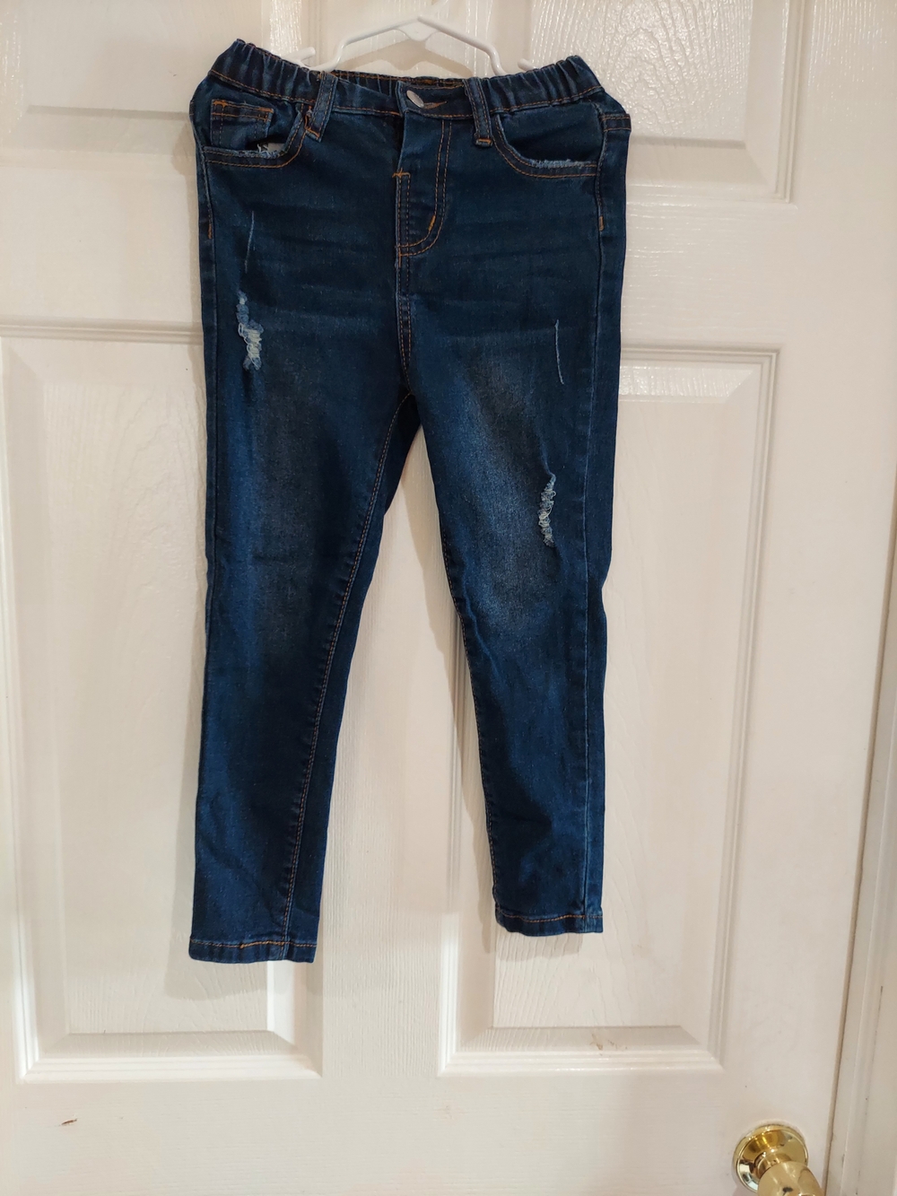 SHEIN Dark Blue Distressed Stretch Jeggings